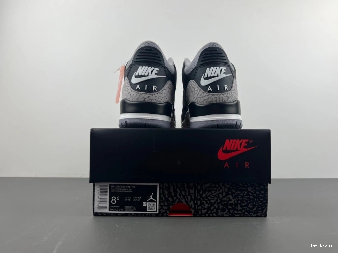 Air 3 Black Cement DN3707-010 Jordan 0706
